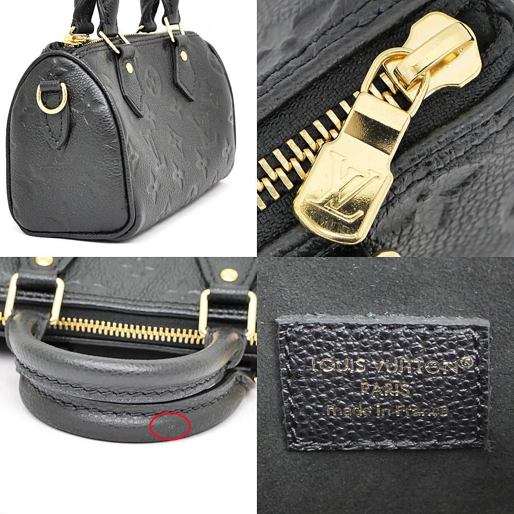 Louis Vuitton Nano Speedy Handbag Shoulder Monogram Empreinte Black — view 6