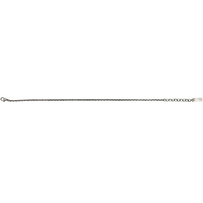 Saint Laurent Paris Bracelet Chain Logo Plate Metal Silver YSL — view 3