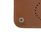 Hermes Pouch Etui Cartes GM Case Leather Brown Perforated Logo — view 5