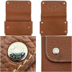 Hermes Pouch Etui Cartes GM Case Leather Brown Perforated Logo — view 3
