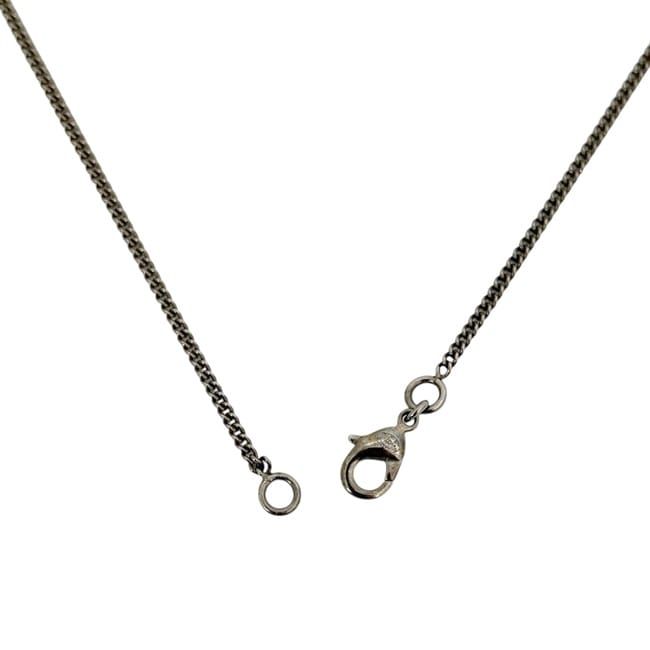 Chanel Necklace CC Logo Metal Rhinestone Silver Vintage — view 4