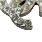 Chanel Necklace CC Logo Metal Rhinestone Silver Vintage — view 8