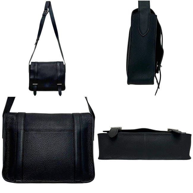 Hermes Shoulder Bag Steve Caporal 27 Leather Taurillon Clemence Navy Blue Mini — view 2