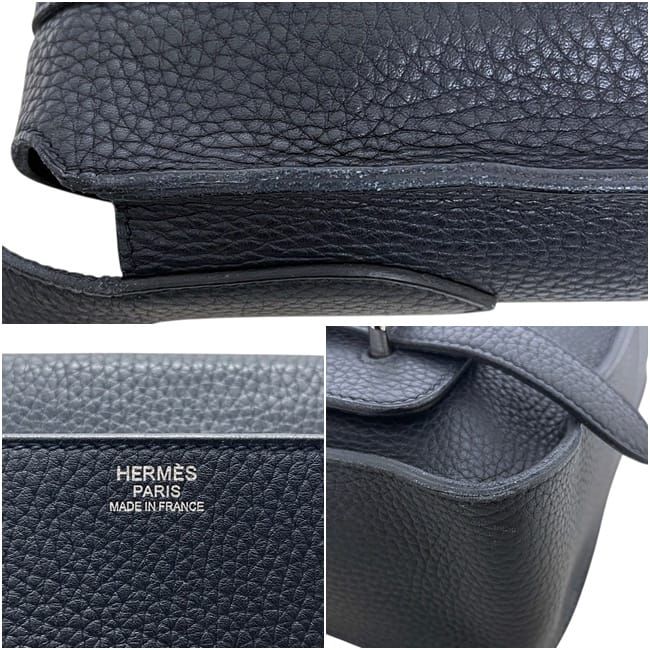 Hermes Shoulder Bag Steve Caporal 27 Leather Taurillon Clemence Navy Blue Mini — view 6