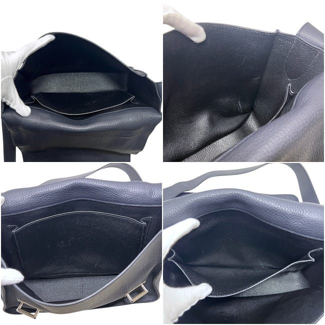 Hermes Shoulder Bag Steve Caporal 27 Leather Taurillon Clemence Navy Blue Mini — view 3