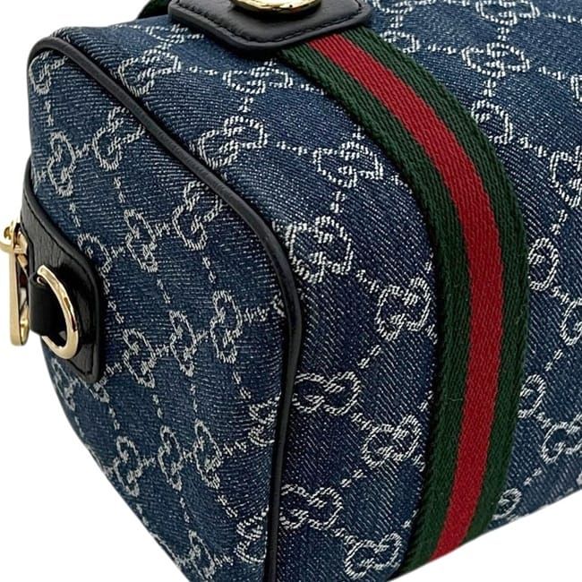 Gucci Mini Boston Bag GG Denim Sherry Ophidia Blue — view 6