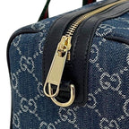 Gucci Mini Boston Bag GG Denim Sherry Ophidia Blue — view 7