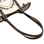 Gucci Tote Bag Small Horsebit Logo Print Canvas Leather Natural Brown White — view 8