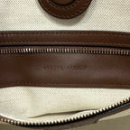 Gucci Tote Bag Small Horsebit Logo Print Canvas Leather Natural Brown White — view 5