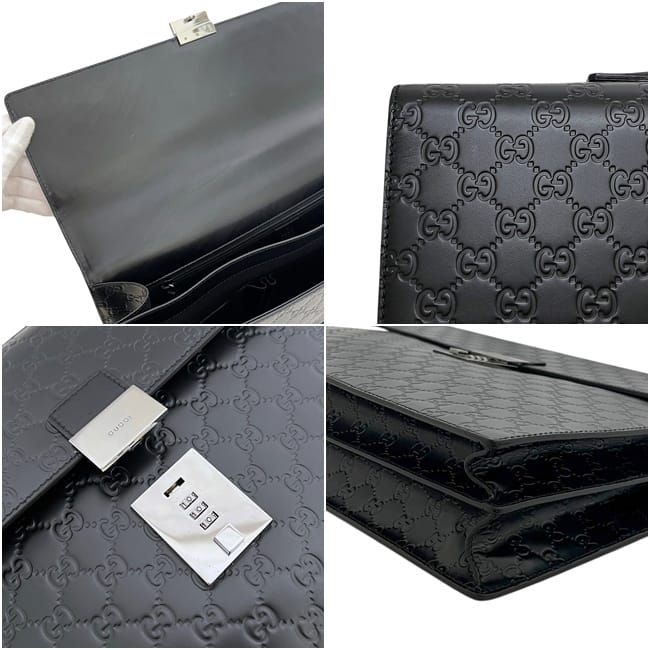 Gucci Business Bag Black Guccissima Leather — view 6