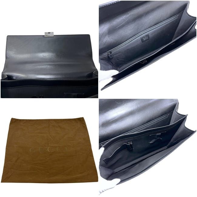 Gucci Business Bag Black Guccissima Leather — view 4