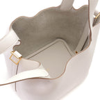 Hermes Picotin Lock PM Taurillon Clemence Pearl Gray Gold Handbag — view 6