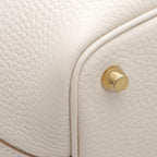 Hermes Picotin Lock PM Taurillon Clemence Pearl Gray Gold Handbag — view 5