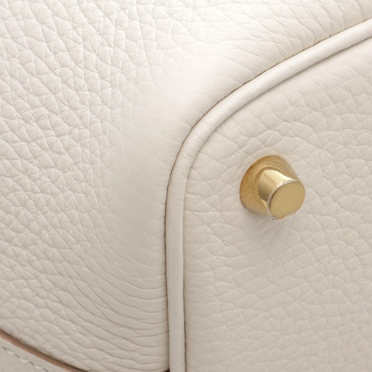 Hermes Picotin Lock PM Taurillon Clemence Pearl Gray Gold Handbag — view 5