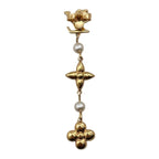 Louis Vuitton Earrings Pandant Monogram Flower LV Logo Pearl Gold — view 8