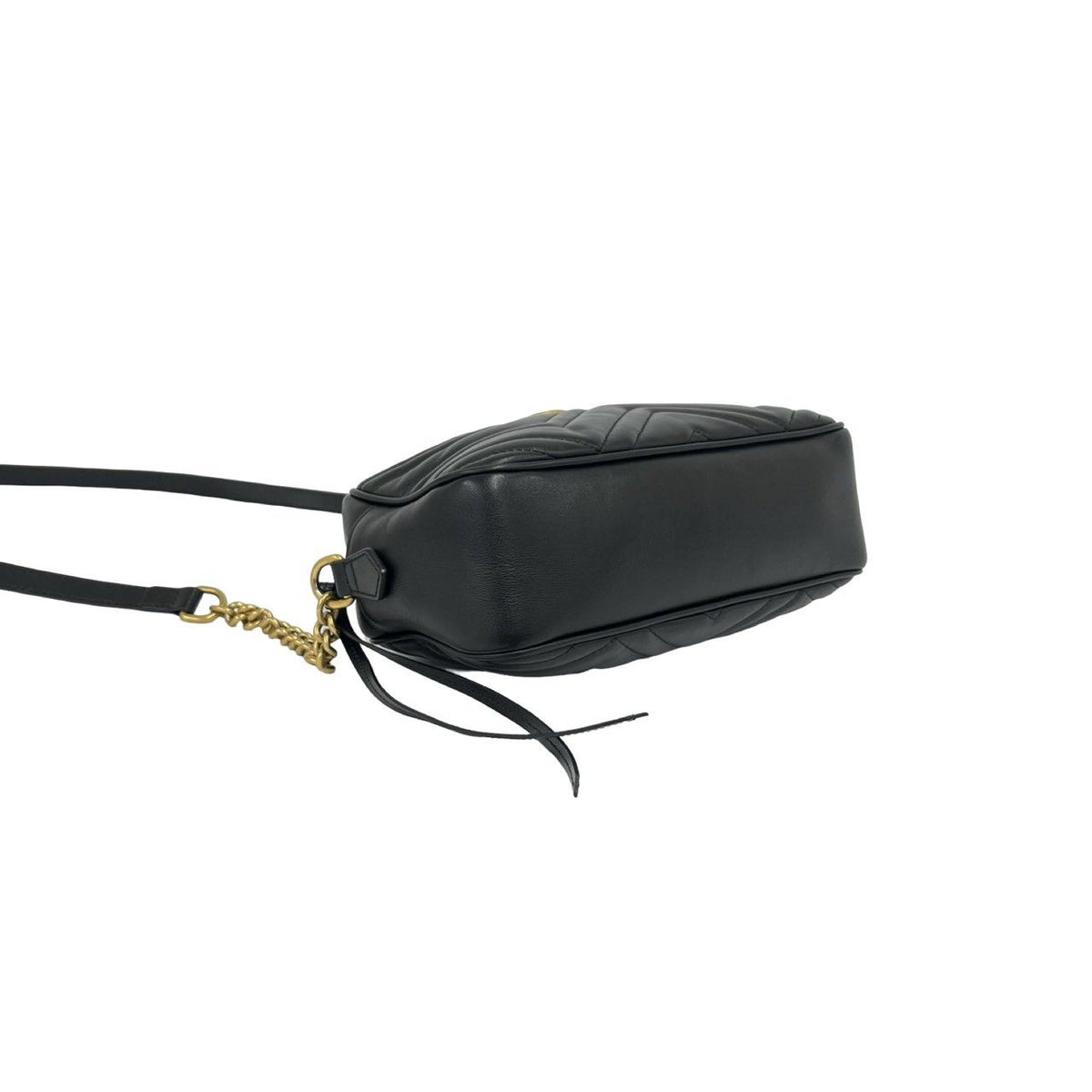 Gucci GG Marmont Logo Quilted Leather Shoulder Bag Pochette Black — view 7