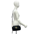 Gucci GG Marmont Logo Quilted Leather Shoulder Bag Pochette Black — view 2
