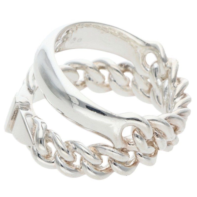 Hermes Boucles Sellier Inflexible Silver Ring — view 4
