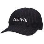 Celine Logo Striped Baseball Cap Hat