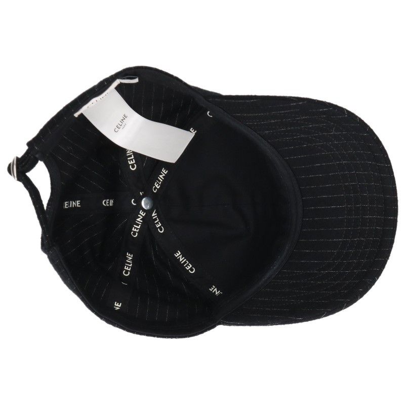 Celine Logo Striped Baseball Cap Hat — view 3