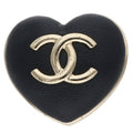Chanel CC Logo Heart Brooch