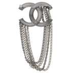 Chanel with Chain CC Logo Light Stone Brooch — view 2
