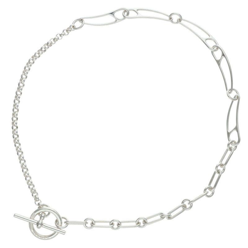 Hermes Chaine D'ancre Punk Silver Necklace — view 2