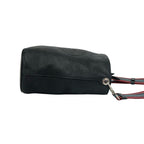 Prada Logo Embossed Leather Shoulder Bag Cross Black — view 6