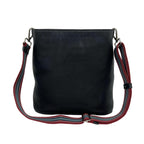 Prada Logo Embossed Leather Shoulder Bag Cross Black — view 3