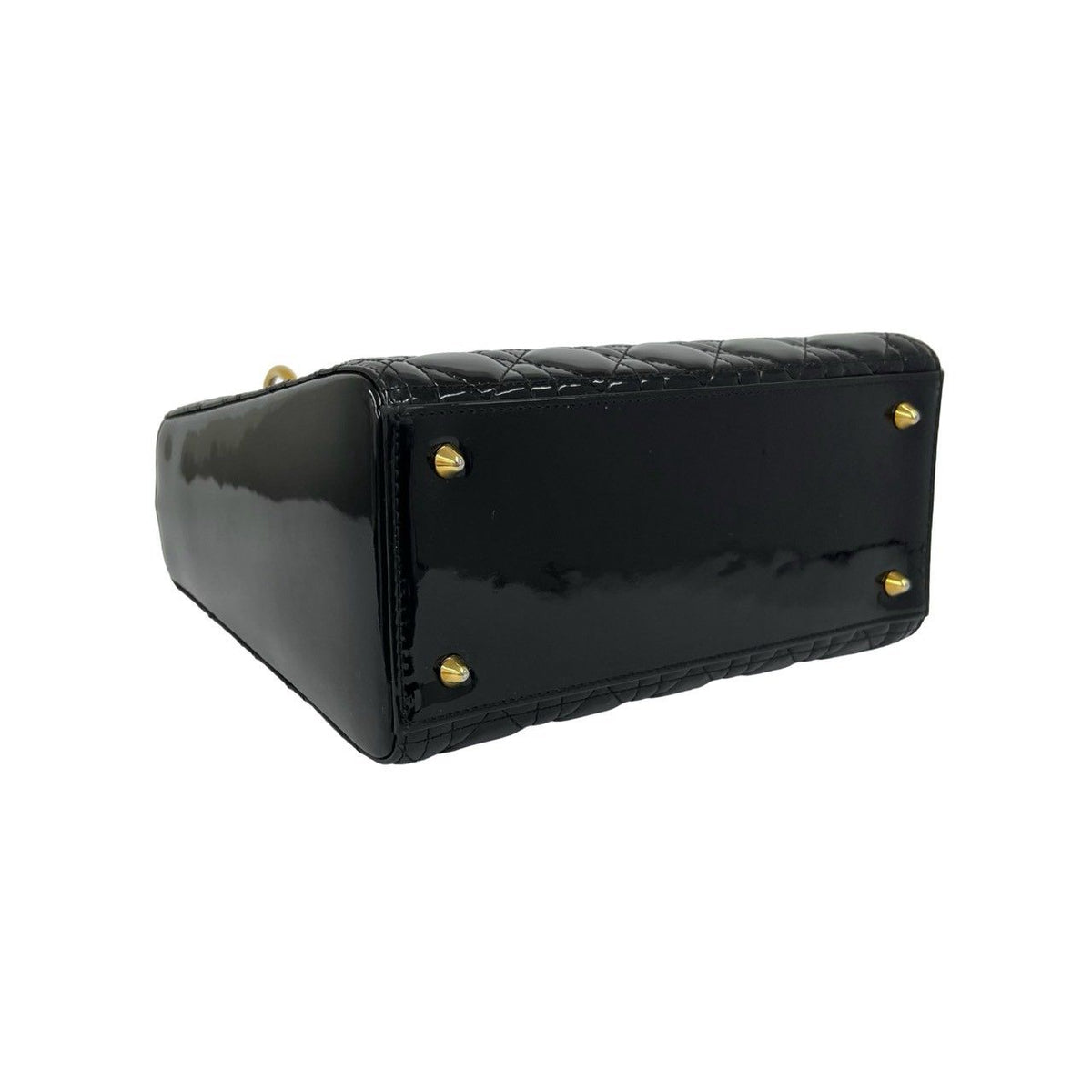 Dior Lady Patent Leather 2-Way Shoulder Bag Black — view 7