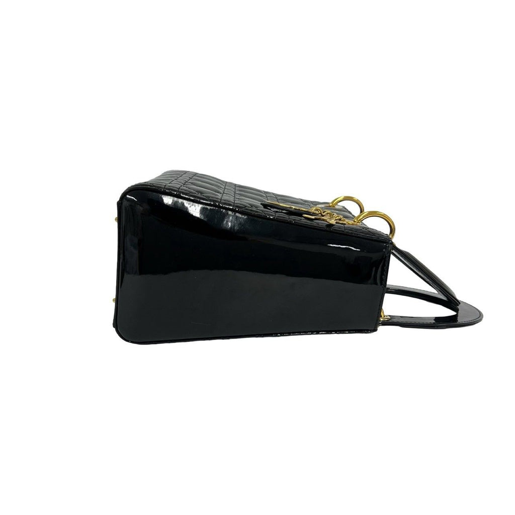 Dior Lady Patent Leather 2-Way Shoulder Bag Black — view 6