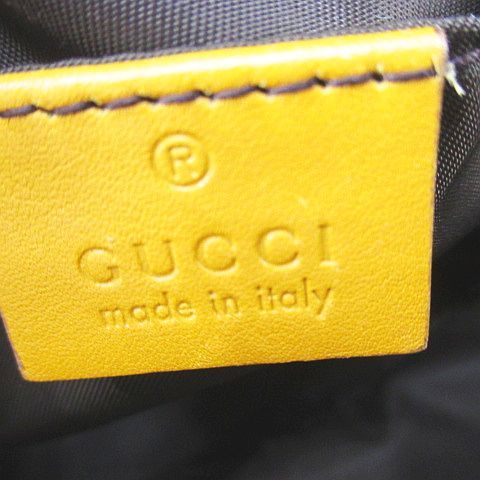 Gucci Interlocking G Guccissima Embossed Leather Pouch Yellow Gold — view 7