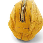 Gucci Interlocking G Guccissima Embossed Leather Pouch Yellow Gold — view 3