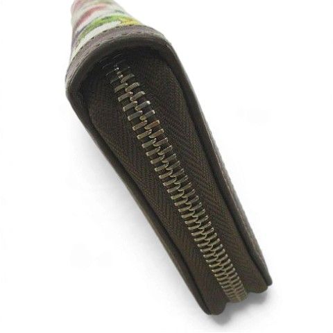 Gucci Bamboo Tassel Flora Zip Around Wallet Multicolor Leather Canvas — view 4