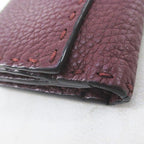 Fendi Peekaboo Selleria Bifold Wallet Stitch Burgundy Leather — view 5