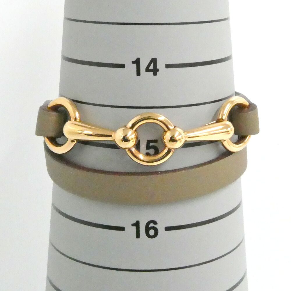 Hermes Leather Bracelet Gallop Punk Double Tour Etoupe T2 — view 8