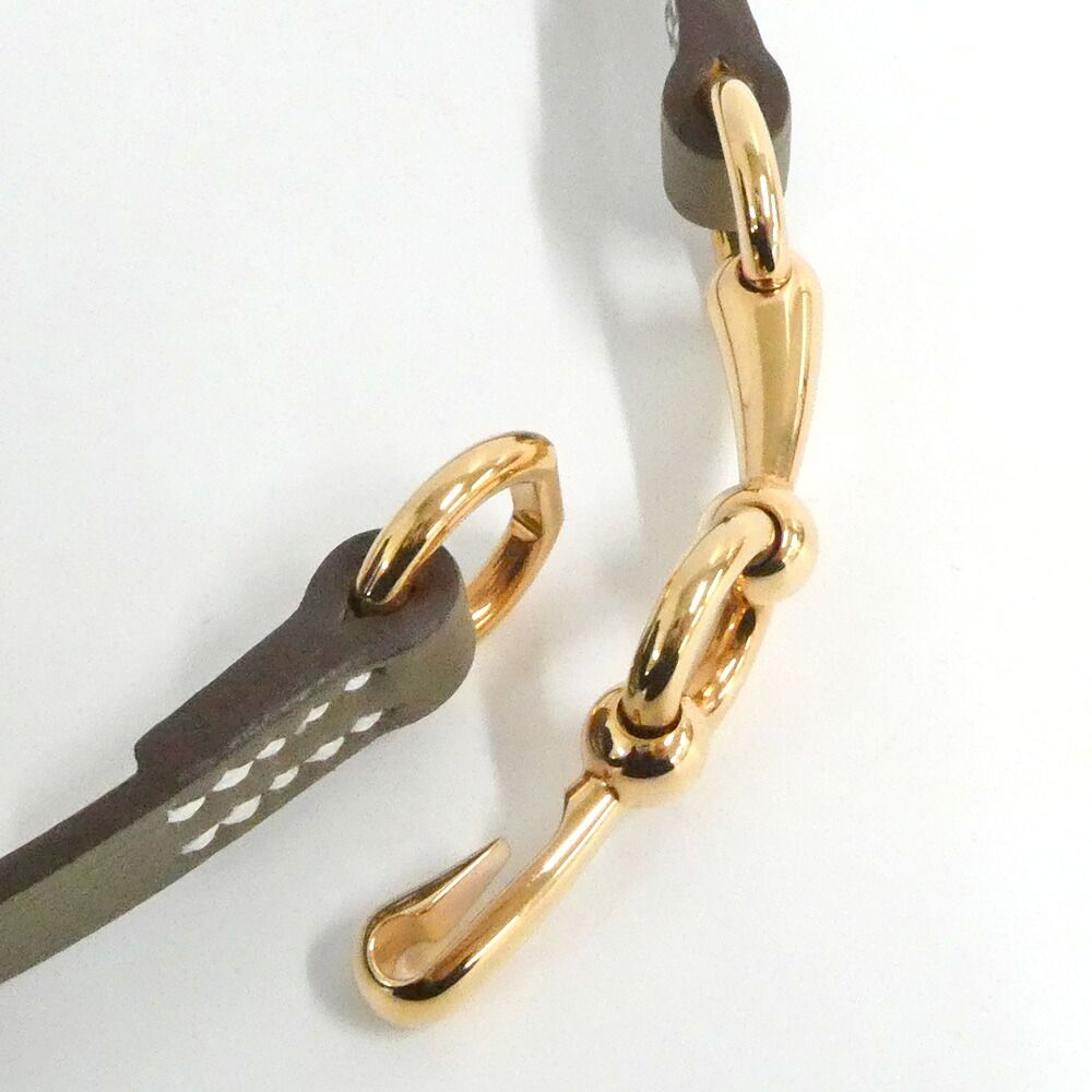 Hermes Leather Bracelet Gallop Punk Double Tour Etoupe T2 — view 6