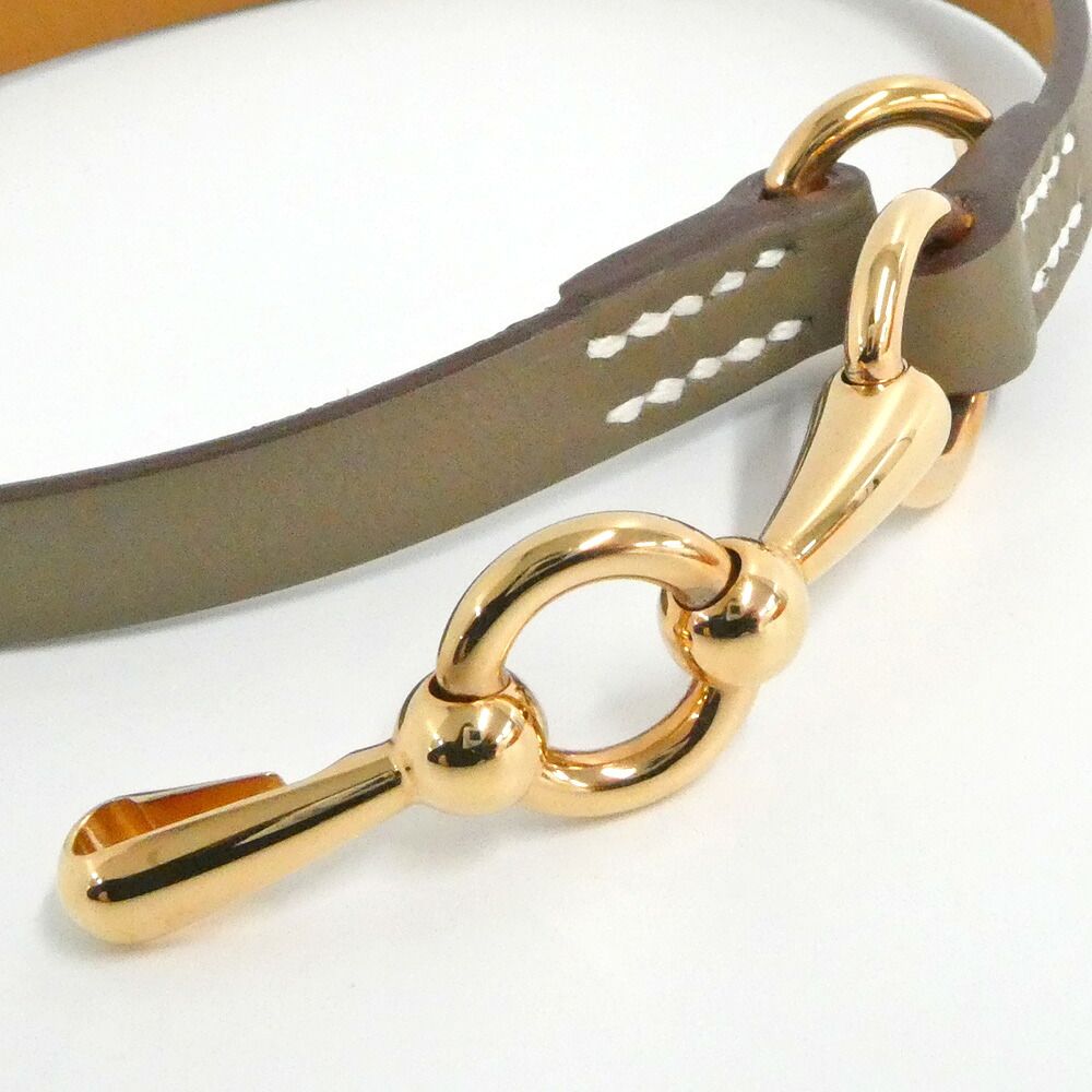 Hermes Leather Bracelet Gallop Punk Double Tour Etoupe T2 — view 5