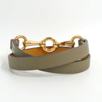 Hermes Leather Bracelet Gallop Punk Double Tour Etoupe T2 — view 3