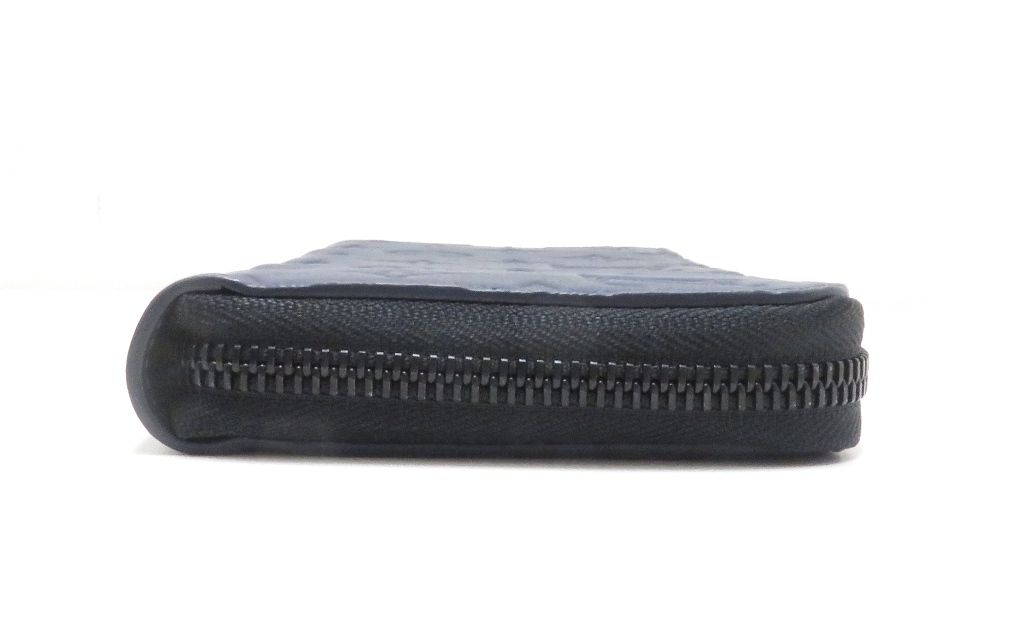 Louis Vuitton Zippy Wallet Horizontal Monogram Shadow Navy Leather — view 4