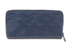Louis Vuitton Zippy Wallet Horizontal Monogram Shadow Navy Leather