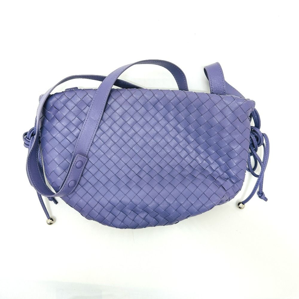 Bottega Veneta Shoulder Bag Intrecciato Mini the Valve Leather Purple