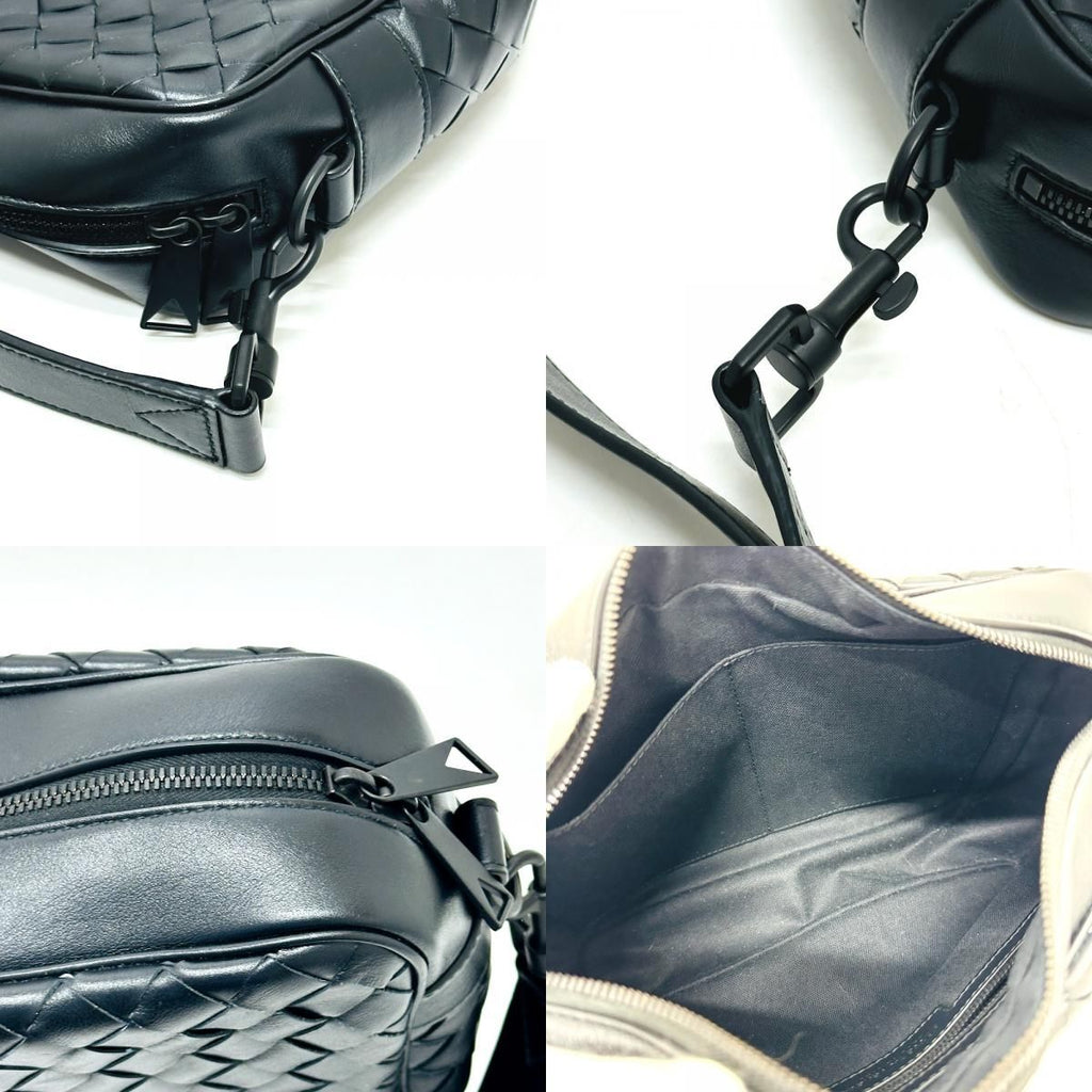 Bottega Veneta Shoulder Bag Intrecciato Leather Black — view 7
