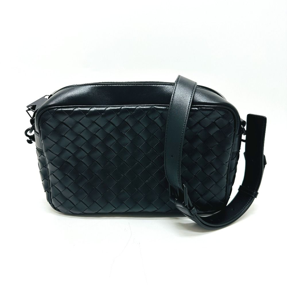 Bottega Veneta Shoulder Bag Intrecciato Leather Black