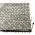 Gucci Shawl GG Pattern Wool Gray Scarf — view 4