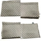 Gucci Shawl GG Pattern Wool Gray Scarf — view 8