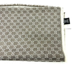 Gucci Shawl GG Pattern Wool Gray Scarf — view 7