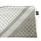 Gucci Shawl GG Pattern Wool Gray Scarf — view 2