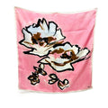 Dior Scarf Flower Motif Silk Pink