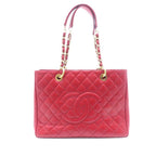 Chanel Grand Shopping Tote GST Red Caviar Shoulder Bag